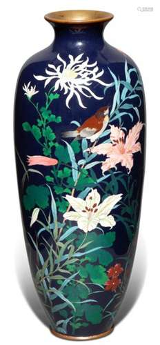 A Japanese Cloisonne Enamel Vase Height 24 inces