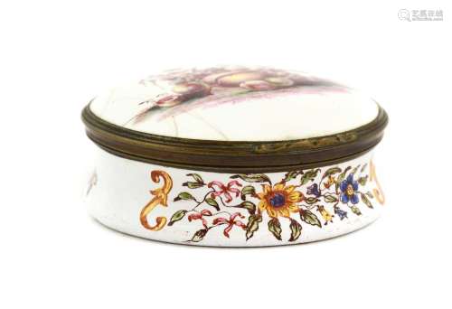 A South Staffordshire Enamel Snuff Box and Cover, 2nd half 1...