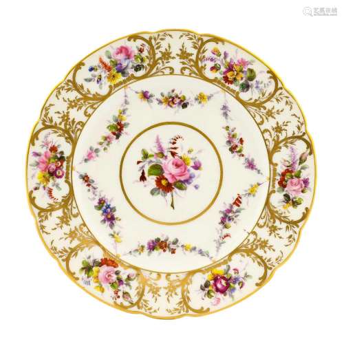 A Swansea Porcelain Plate, circa 1815, painted with a centra...