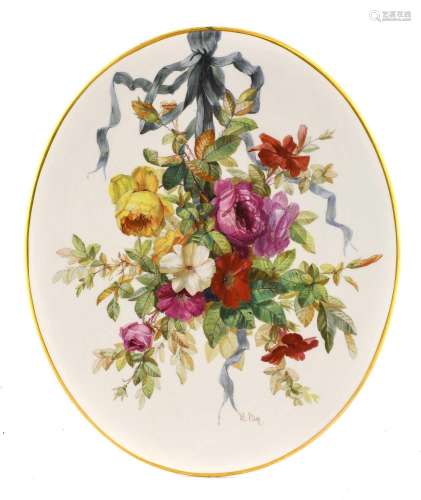 A Derby Crown Porcelain Company Plaque, by R Bier, circa 188...