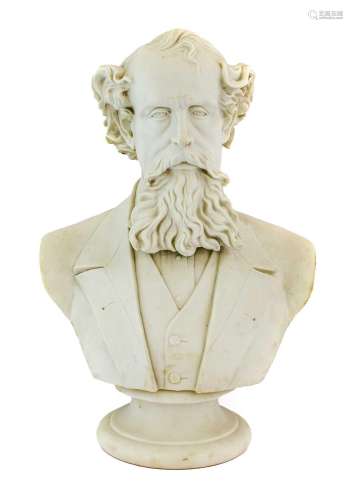 A Turner & Co Parian Bust of Charles Dickens, circa 1870...