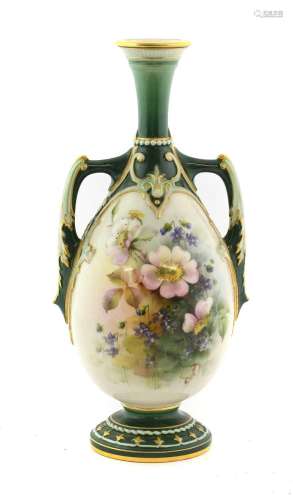 A Royal Worcester Porcelain Vase, by George Cole, circa 1907...