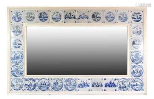A Collection of Twenty-Eight Various Delft Tiles, 18th centu...