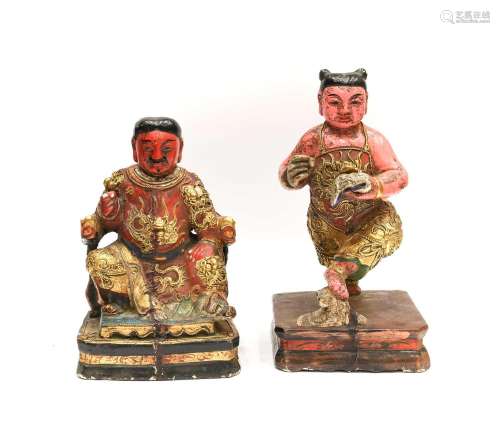 A Chinese Carved and Painted Figure of a Dignitary, in Ming ...