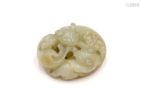 A Chinese Jade Group of Three Squirrels, in 18th century sty...