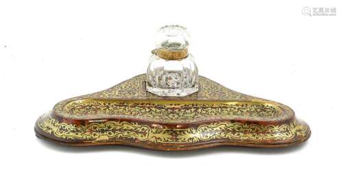 A Boulle Inkstand, circa 1860, the gilt metal-mounted panell...