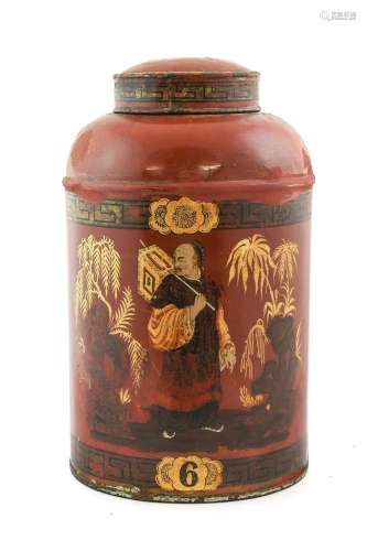 A Toleware Shop Display Tea Canister and Cover, 19th century...
