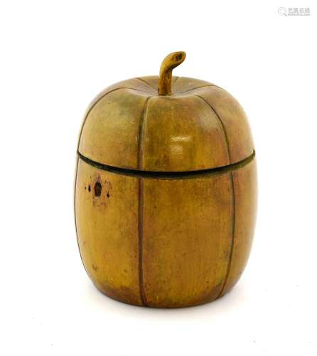A Stained Fruitwood Melon Tea Caddy, early 19th century, nat...
