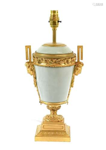 A Gilt Metal Mounted Sèvres Style Porcelain Lamp Base, in Lo...