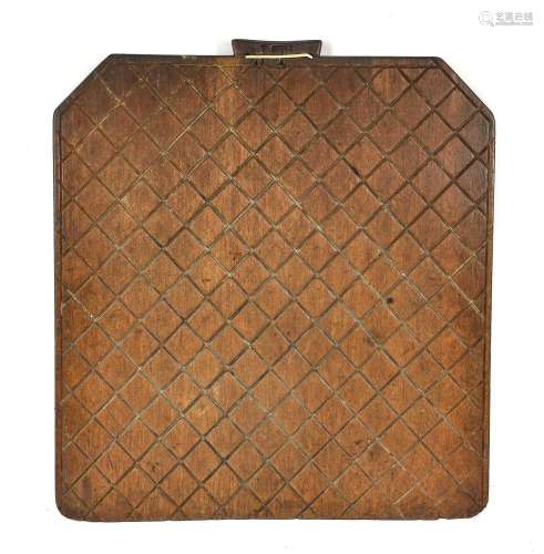 A Fruitwood Oakcake Riddle Board, 19th century, of canted re...
