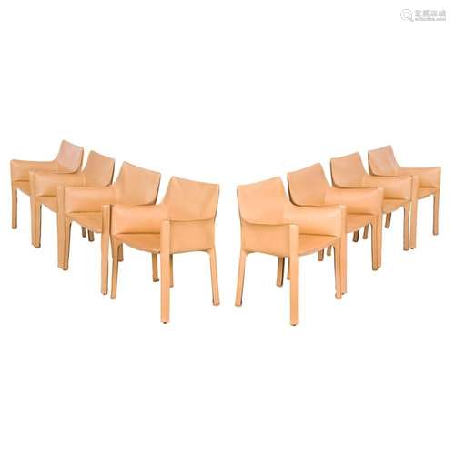 Mario Bellini, Cab Chairs Model 413, set of eight