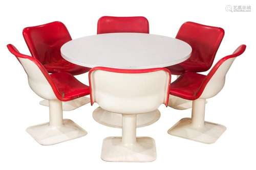 Yjro Kukkapuro, Space Age Dining Set, suite of seven