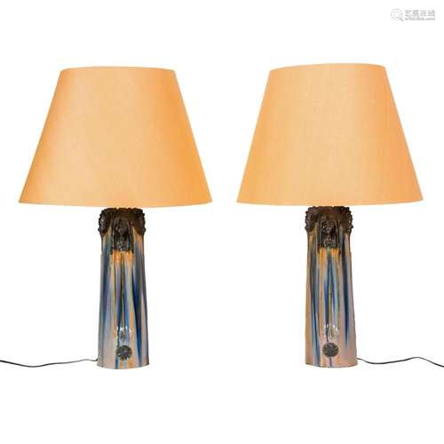 Art Nouveau, Vases as Table Lamps, pair