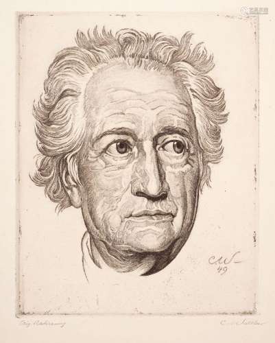 Carl Walther, Porträt Johann Wolfgang Goethe. 1949.