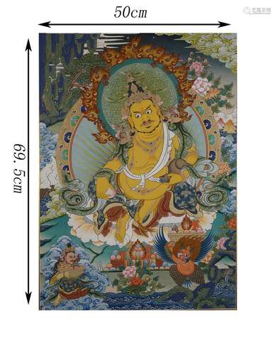 Thangka of Yellow Jambhala