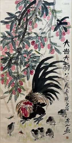 Qi Baishi, Chinese Painting, Rooster