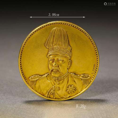 Gold Coin with Head of Yuan Shikai