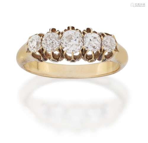 A Diamond Five Stone Ring