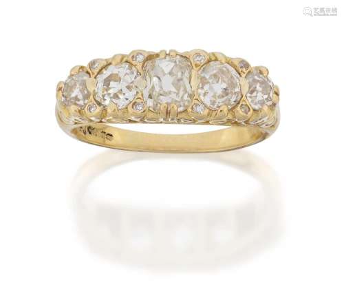 A Diamond Five Stone Ring