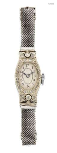 A Lady`s Art Deco Diamond Set Wristwatch circa 1930