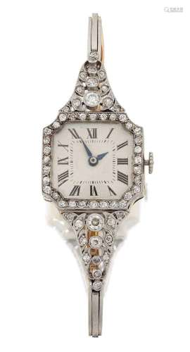 An Art Deco Lady`s Diamond Wristwatch circa 1930