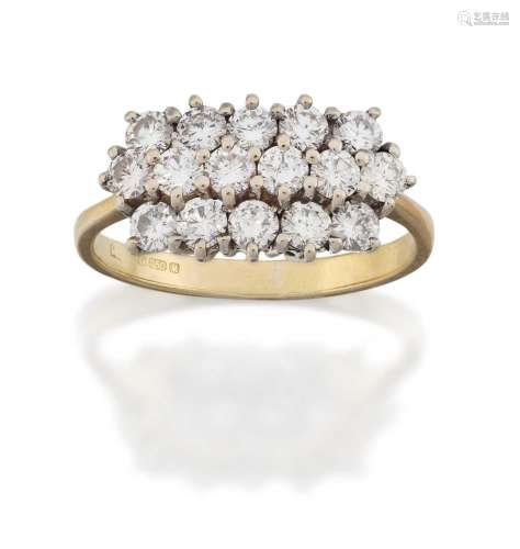 An 18 Carat Gold Diamond Cluster Ring