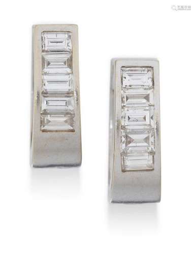 A Pair of Diamond Cuff Earrings