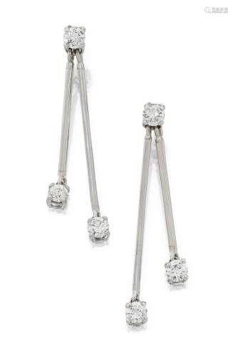 A Pair of Diamond Drop Earrings