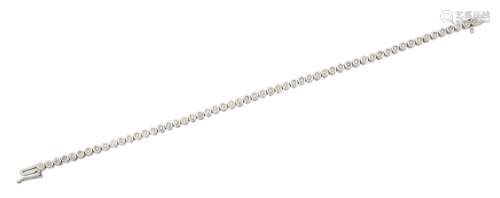 An 18 Carat White Gold Diamond Line Bracelet