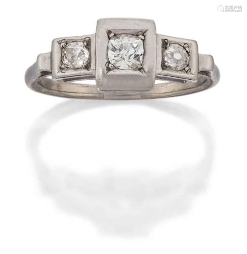 A Diamond Three Stone Ring