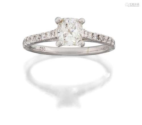 An 18 Carat White Gold Diamond Solitaire Ring