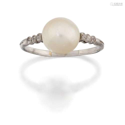 A Pearl and Diamond Ring First quarter 20th century