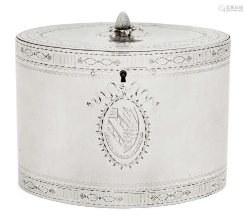 A George III Silver Tea-Caddy by Robert Hennell, London, 178...
