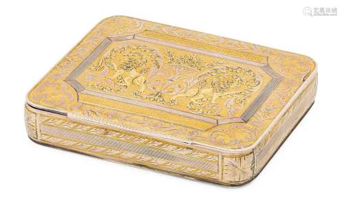 An Austrian Vari-Colour Gold Snuff-Box Probably by Jakob Sch...