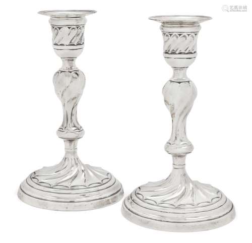 A Pair of Victorian Silver Candlesticks by James Deakin and ...