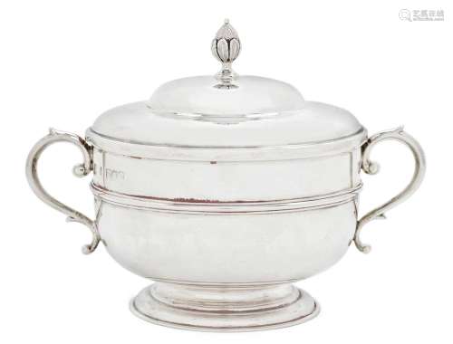 A Victorian Silver Porringer and Cover by Thomas Alfred Slat...