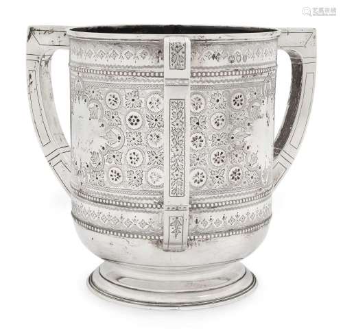 A Victorian Silver Three-Handled Tyg by Richard Martin and E...