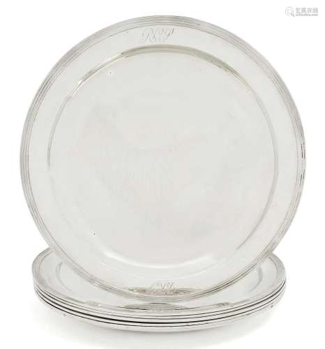 A Set of Seven Elizabeth II Scottish Silver Side-Plates by H...