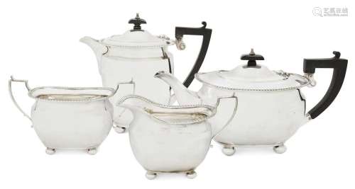 A Four-Piece George V Silver Tea-Service by William Greenwoo...