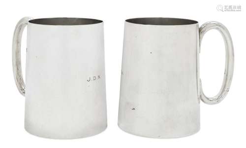 A Pair of George VI Silver Mugs by Goldsmiths and Silversmit...