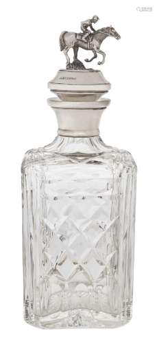An Elizabeth II Silver-Mounted Glass Decanter by Laurence R....