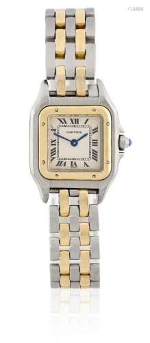 Cartier: A Lady`s Steel and Gold Wristwatch signed Cartier, ...