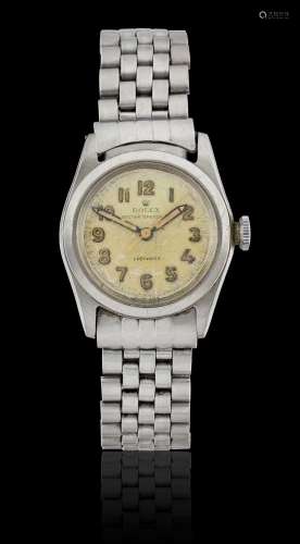 Rolex: A Stainless Steel Centre Seconds Wristwatch signed Ro...