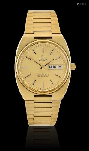 Omega: A Gold Plated Automatic Day/Date Centre Seconds Wrist...