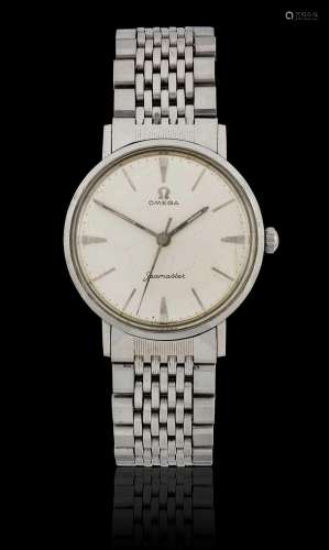 Omega: A Stainless Steel Centre Seconds Wristwatch signed Om...