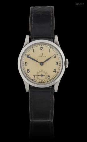 Omega: A Stainless Steel Wristwatch signed Omega, circa 1937