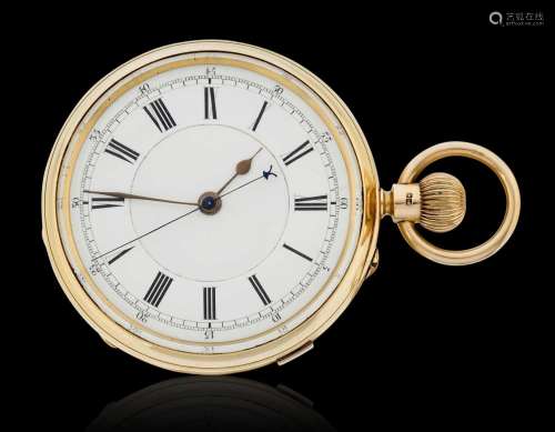 An 18 Carat Gold Open Faced Chronograph Pocket Watch 1898