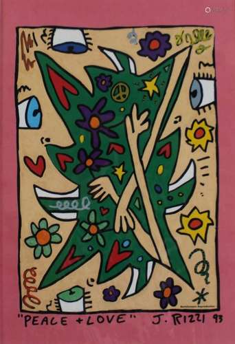 James Rizzi (amerikanisch, 1950-2011), Piece and Love