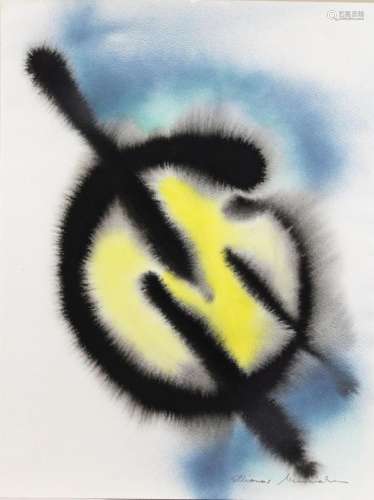 Ellionor Mennicken, Farbig Abstrakt, Airbrush auf Papier