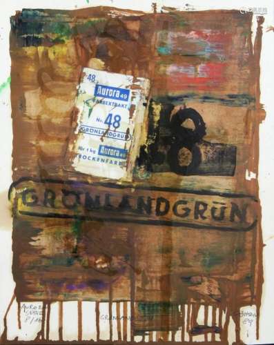 Hardy Döhrn (1940), Grönlandgrün, Collage Acryl auf Papier